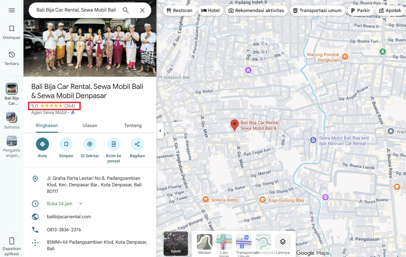 Cek Presensi Tempat Rental mobil